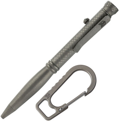 BESTECHMAN SCRIBE BM16A Titanium Pen with Carabiner - Grey