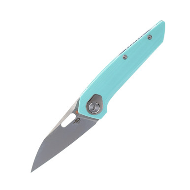 Bestech Knives VK-Void Linerlock Folding Knife - 2.854" CPM-Magnacut Wharncliffe Bead Blasted Blade, Aqua G10 Handles - BG63B