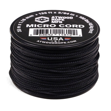 Atwood Rope MFG Micro Cord 125ft - Black