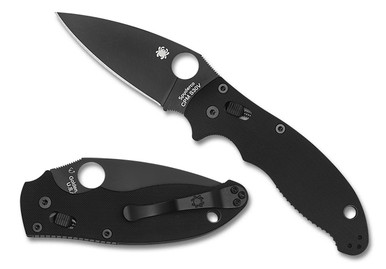 Spyderco Manix 2 Black G10 Folding Knife - 3.39" Black Plain S30V Blade, G10 Handles, Ball Bearing Lock - C101GPBBK2