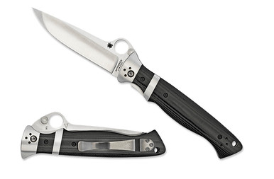 Spyderco Vallotton Sub-Hilt Folding Knife - 3.7" S30V Plain Blade, G10 Handles, Liner Lock - C149GP