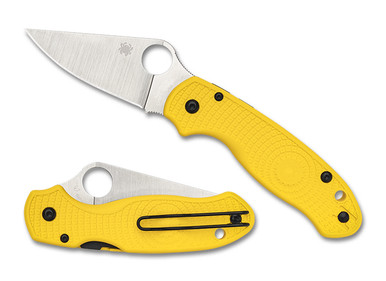 Spyderco Para 3 Salt Lightweight Folding Knife - 2.92" CPM-MagnaCut Satin Plain Blade, Yellow FRN Handles, Compression Lock - C223PYL