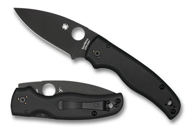 Spyderco Shaman Folding Knife - 3.58" S30V Black Plain Blade, Matte G10 Handles - C229GPBK