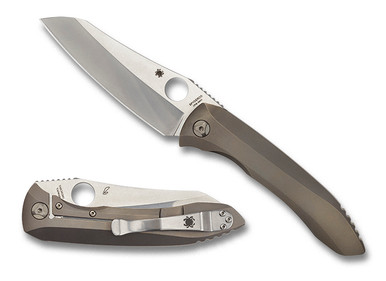 Spyderco Paysan Framelock Folding Knife - 3.88" CPM S90V Satin Blade, Integral Titanium Handle, Frame Lock - C238TIP