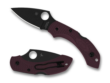 Spyderco Dragonfly 2 Lightweight Sprint Run Folding Knife - 2.28" CTS-PD#1 Black Plain Blade, Burgundy FRN Handles, Lockback - C28BGBKP2