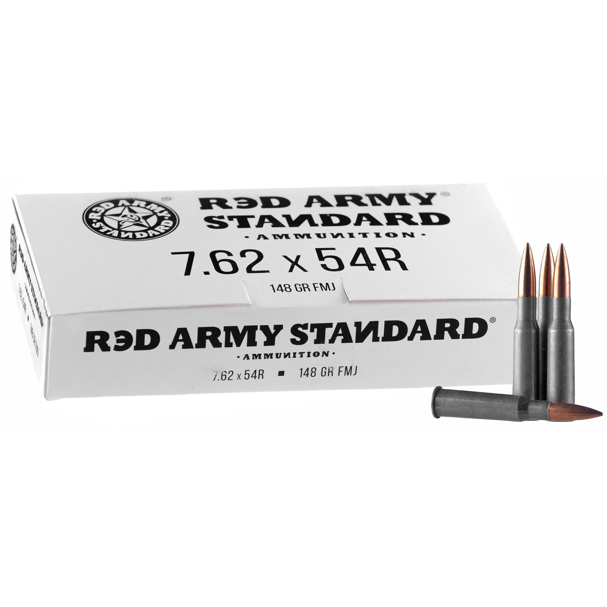 Red Army Standard 7.62x54R Ammo 148 grain FMJ Case of 500 Rounds AM3093 (Steel Case)