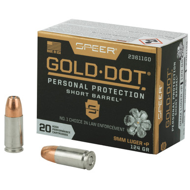Speer Gold Dot G2 Carry Gun 9MM 135 Grain Hollow Point - 20 Rounds per Box
