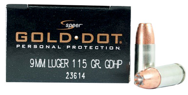 CCI Speer 9mm Ammunition Gold Dot 23614 115 Grain Gold Dot Hollow Point 20 Rounds