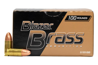 CCI 9mm Ammunition Blazer Brass 51991BB 115 Grain Full Metal Jacket Case of 500 Rounds