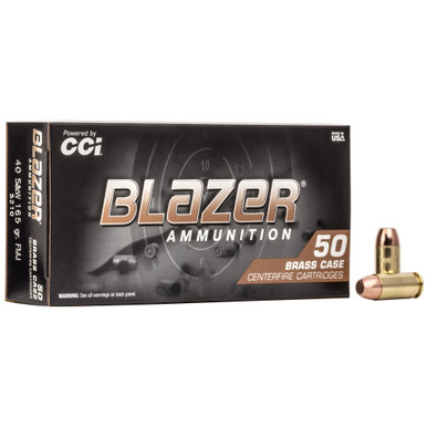 Blazer Ammunition Blazer Brass 40 S&W 165 Grain Full Metal Jacket - 50 Round Box