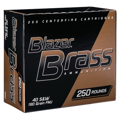 CCI 40 S&W Ammunition Blazer Brass 52201 180 Grain Full Metal Jacket Bulk Pack of 250 Rounds