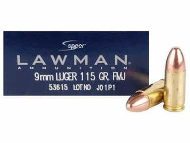 CCI 9mm Luger Ammunition Lawman CCI53615 115 Grain Full Metal Jacket 50 rounds