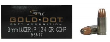 CCI 9mm +P Speer Gold Dot CCI53617 124 gr JHP 50 rounds
