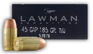 Speer 45 GAP Lawman CCI53979 185 gr TMJ 50 rounds