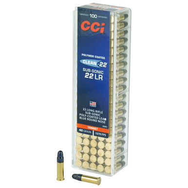 CCI Subsonic 22 LR 40 Grain Lead Round Nose - 100 Round Box
