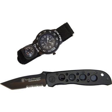 Smith & Wesson Extreme Ops Watch & Knife Combo Set - SW-XTMOPS-2