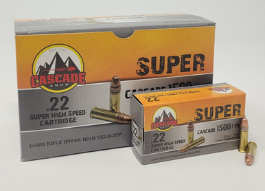 Cascade International High Velocity 22 LR Ammunition CI22LRHV34 34 Grain Copper Plated Round Nose 1500 FPS CASE 5000 Rounds