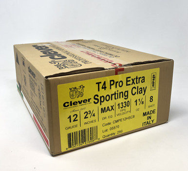 Clever 12 Gauge Ammunition 2-3/4" 1-1/8 oz #8 Shot 1330 fps CMPE12HSC8 Case of 250 Rounds