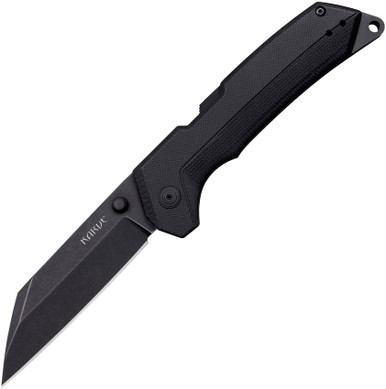 Cold Steel Karve ATLAS Lock Folding Knife - 3.75" AUS-10A Black PVD Seax Blade, Black G10 Handles - CS-FL-38VK
