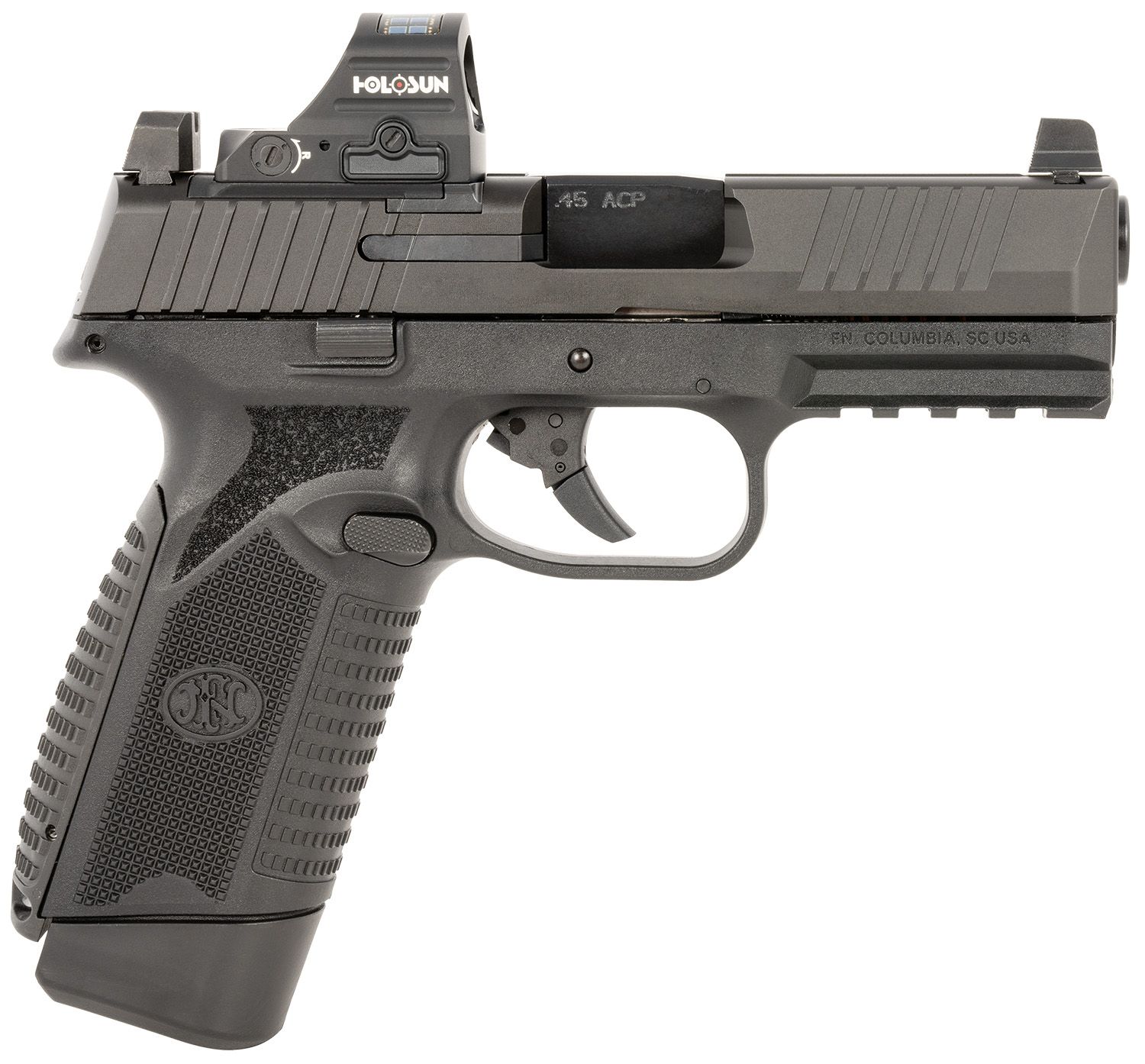 FN Herstal 545 MRD w/Optic Optic Ready Pistol 66101917, 45 ACP, 4.10in, Black Textured Polymer, Black Finish, 10 Rds