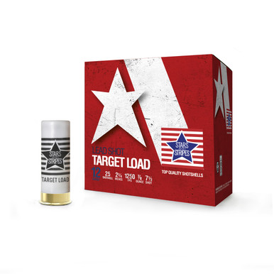 Stars and Stripes 12 Gauge Ammunition Target Loads CT12475 2-3/4” 7.5 Shot 7/8oz 1250fps Case of 250 Rounds