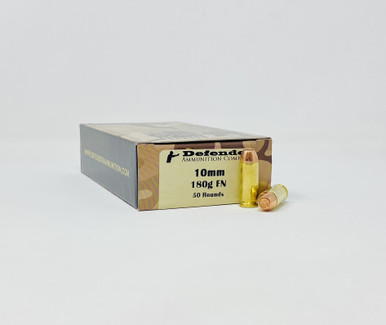 Defender 10mm Ammunition DEF10MM180 180 Grain Full Metal Jacket Flat Nose 50 Rounds