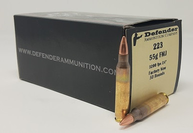 Defender 223 Remington Ammunition DEF22355N 55 Grain Full Metal Jacket 50 Rounds