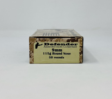 Defender 9mm Luger Ammunition DEF9MM115N 115 Grain Full Metal Jacket 50 Rounds