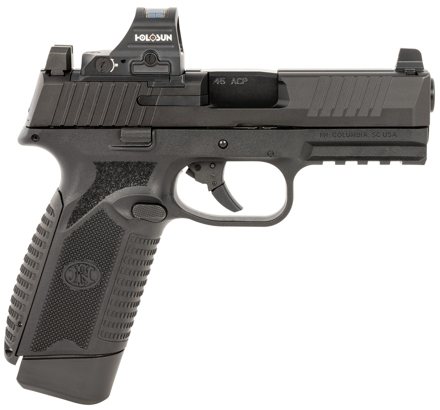 FN Herstal 545 MRD w/Optic Optic Ready Pistol 66101916, 45 ACP, 4.10in, Black Textured Polymer, Black Finish, 15 Rds