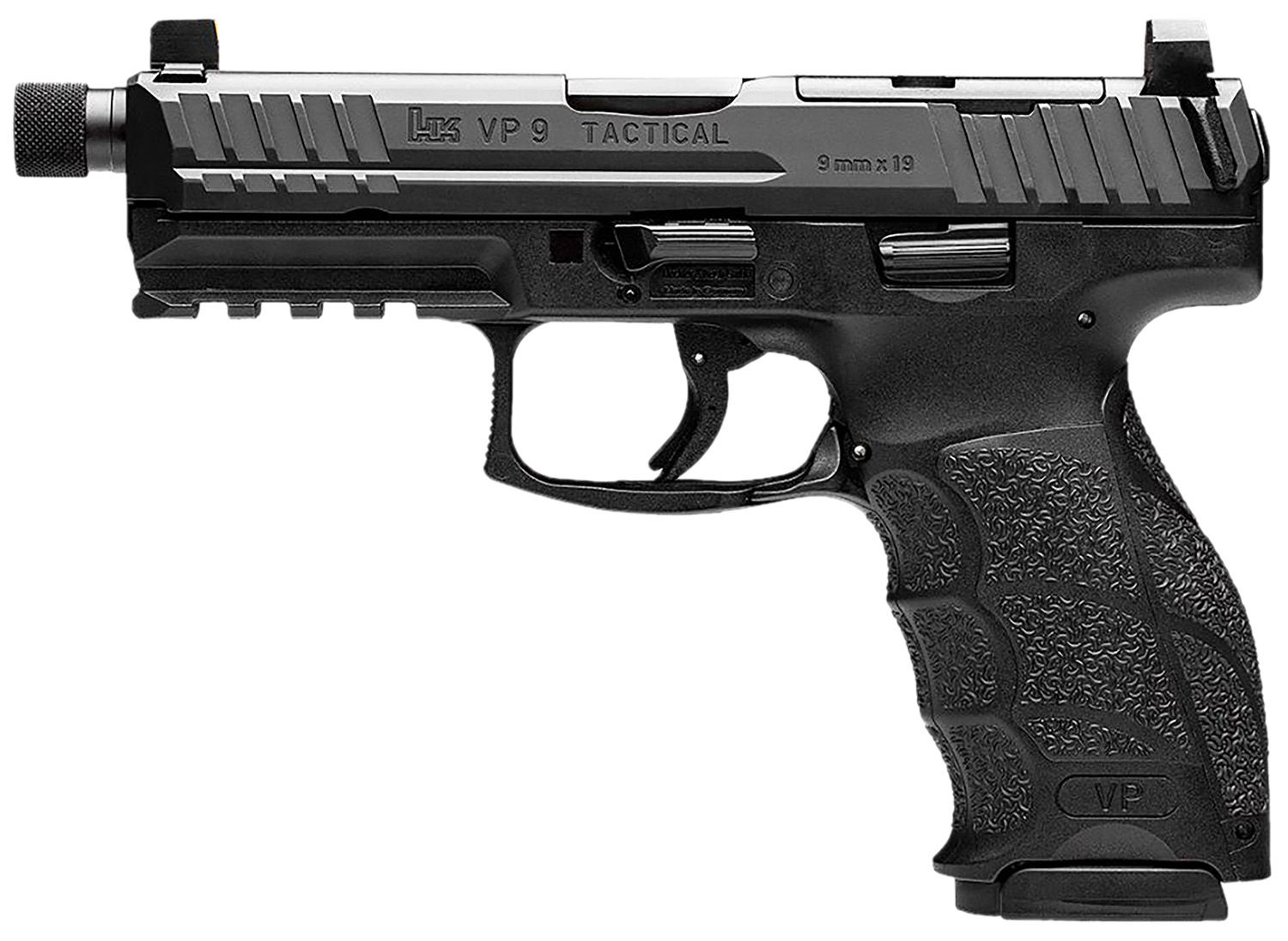 Heckler & Koch VP9 Tactical Optic Ready Pistol 81000239, 9mm Luger, 4.70in, Black Interchangeable Backstrap Grips, Black Finish, 10 Rds