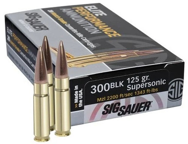 Sig Sauer 300 AAC Blackout Ammunition E300A120 125 Grain Super Sonic Open Tip 20 Rounds
