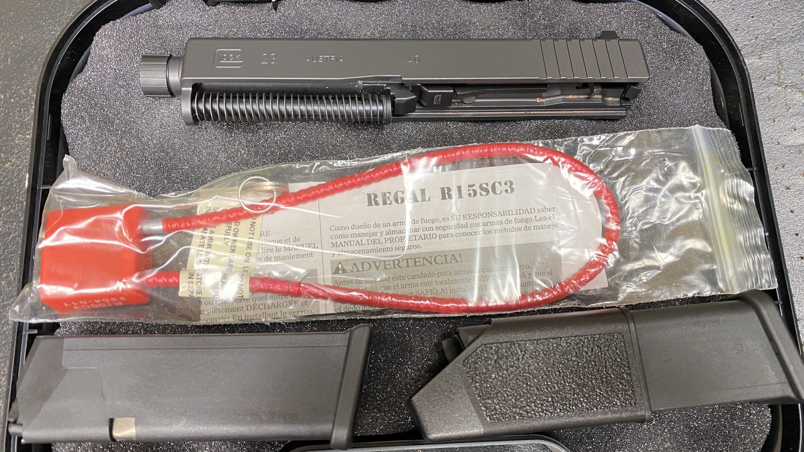 Used Glock 23 Gen 3 40 S&W Slide Only w/ threaded barrel and trigger assembly