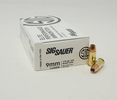 Sig Sauer Elite Performance 9mm Ammunition E9MMJHP11550 115 Grain Jacketed Hollow Point 50 Rounds