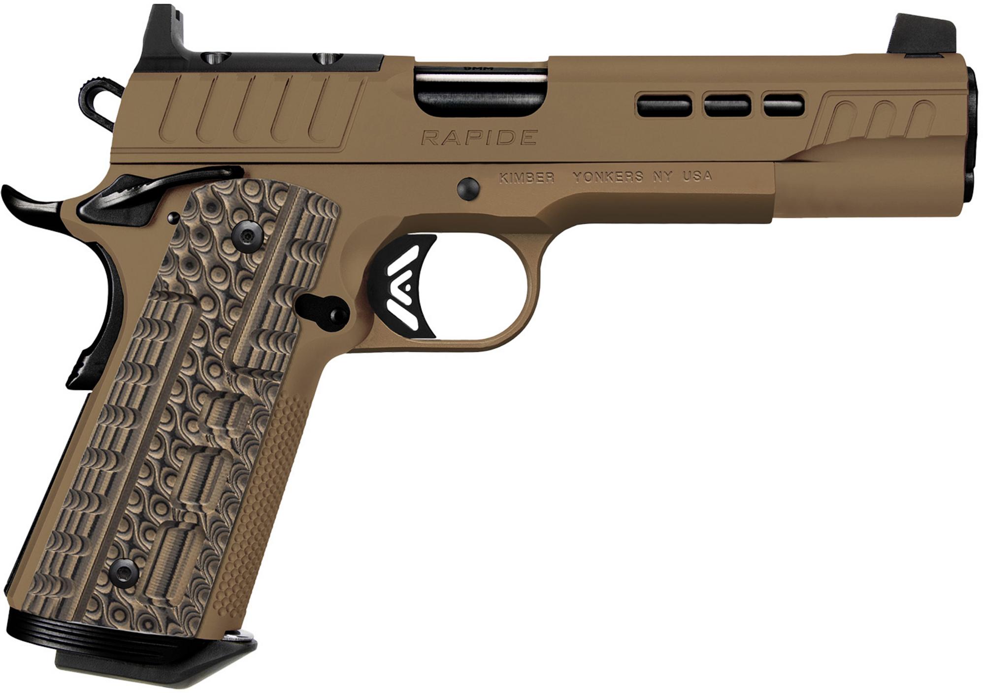 Kimber Rapide 1911 Pistol 3000463, 38 Super, 5", Textured G10 Grips, FDE Cerakote Finish, DLC Barrel, Optic Ready, 8 Rds