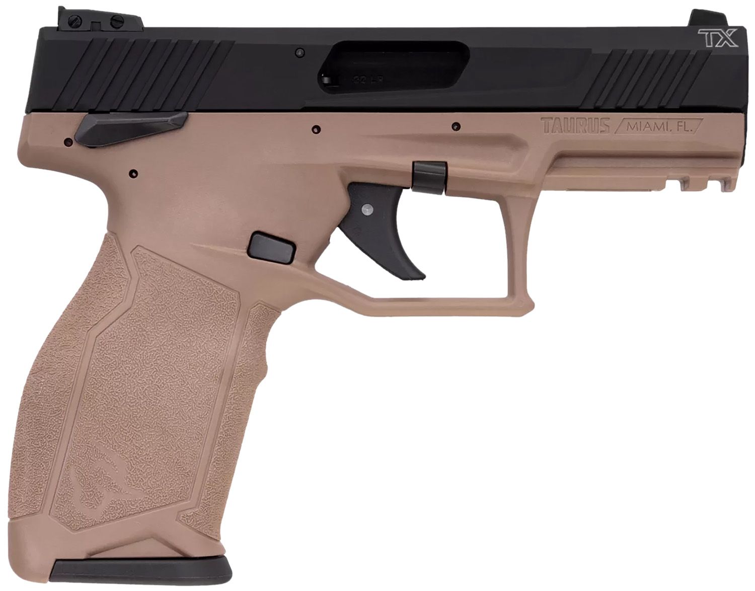 Taurus 2TX Pistol 1-2TX22141F-10, 22 LR, 4.60in, Textured Grips, Flat Dark Earth Finish, 10 Rds