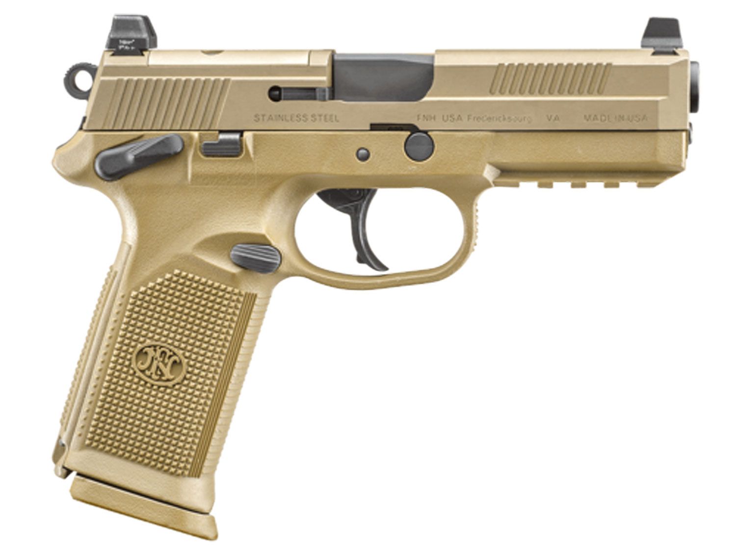 FN Herstal FNX Tactical Optic Ready Pistol 66100223, 45 ACP, 4.50in, FDE Interchangeable Backstrap Grips, Flat Dark Earth Finish, 10 Rds