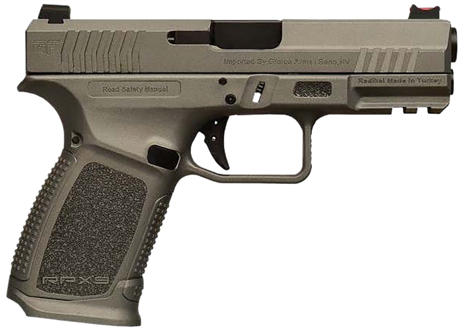 GForce Exodus Pistol GFRPX3C9TGF, 9mm Luger, 4.02in, Textured Grips, Tactical Gray Finish, 15 Rds