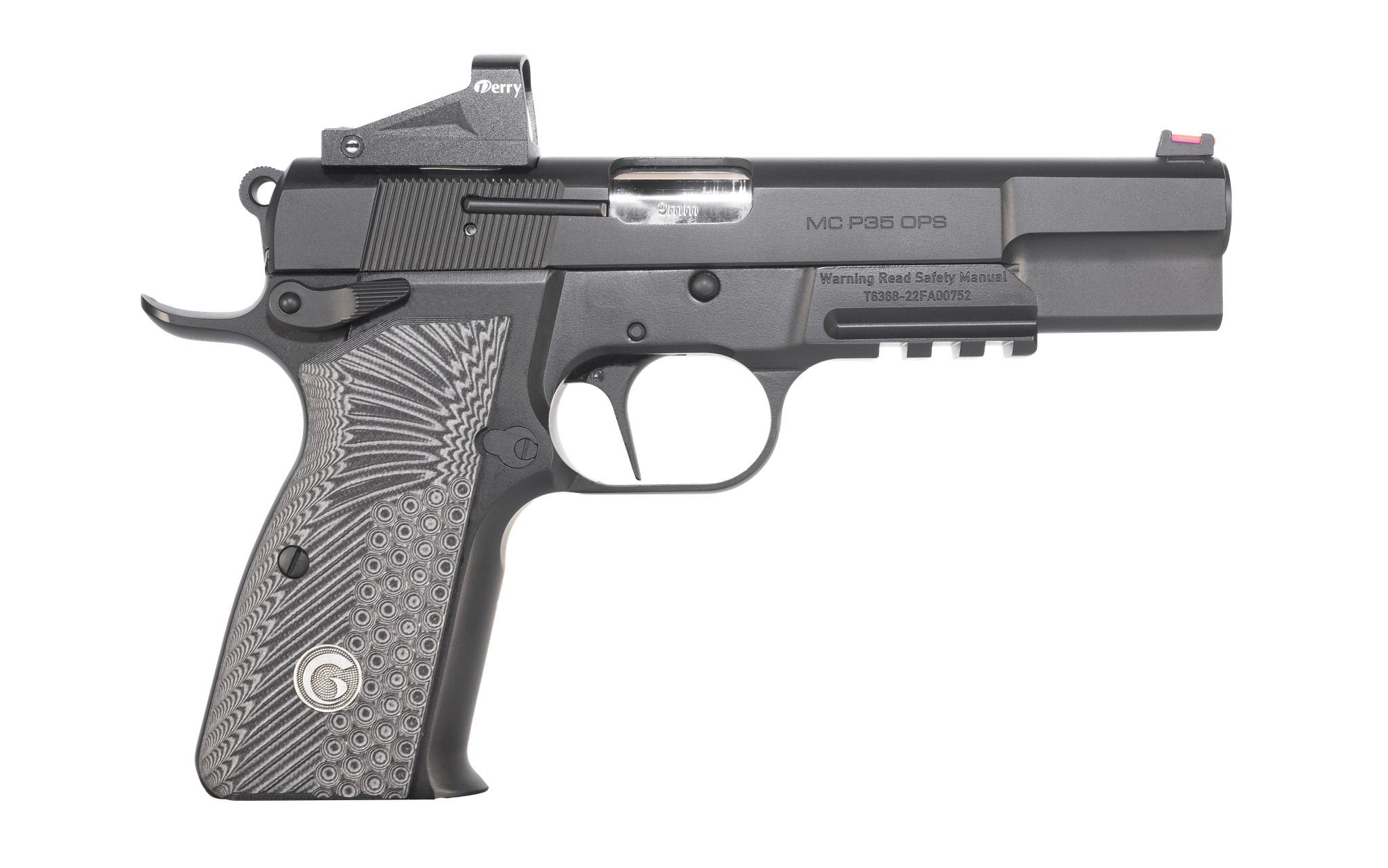 EAA MCP 35 OPS Optic Ready Pistol 390466, 9mm Luger, 4.87in, Black & Gray Checkered Grips, Matte Black Finish, 15 Rds