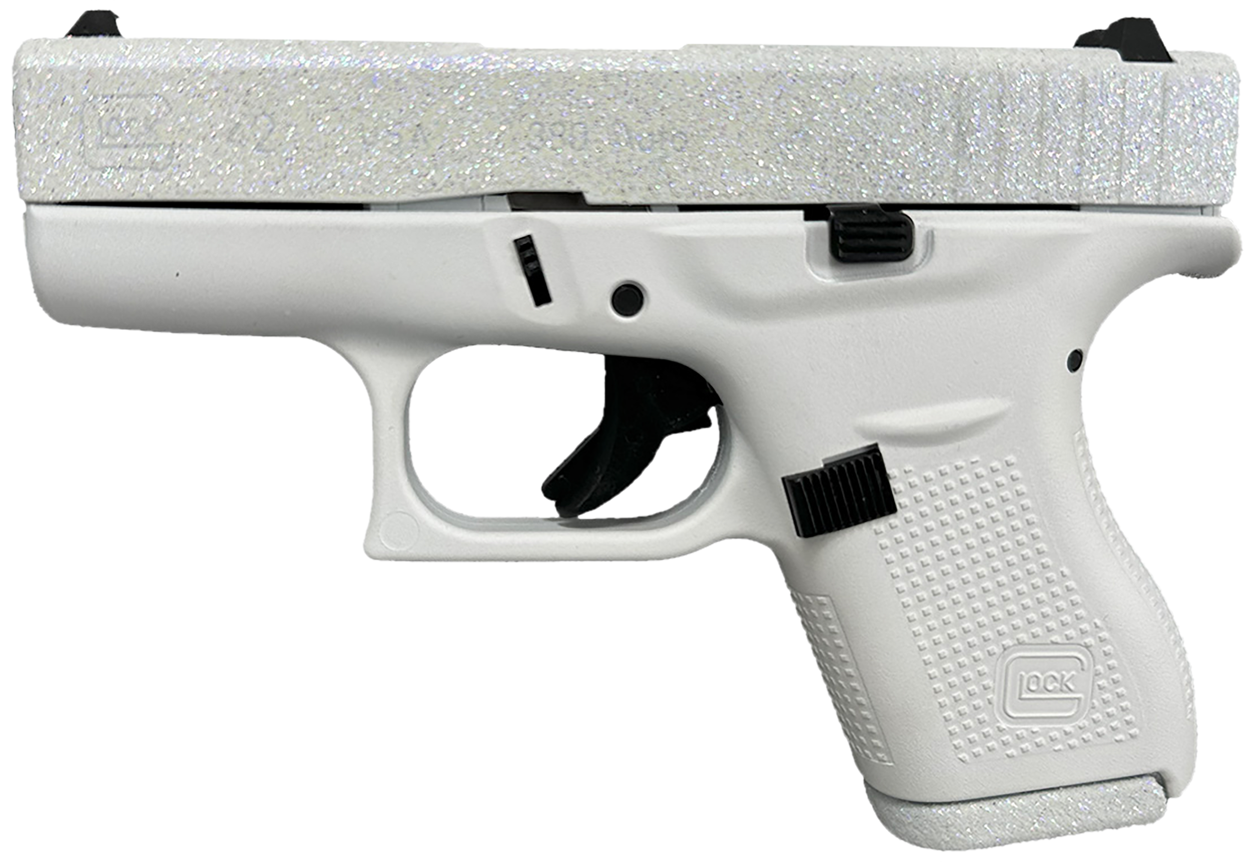 Glock G42 Gen3 Pistol UI4250204NFRST, 380 ACP, 3.25in, Textured Polymer Grips, Frost Cerakote Finish, 6 Rds
