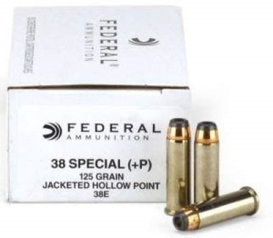 Federal 38 Special +P Ammunition F38E 125 Grain Jacketed Hollow Point 50 rounds