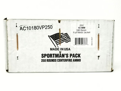 Armscor 10mm Ammunition Sportsman's Pack 180 Grain Full Metal Jacket Pack of 250 Rounds