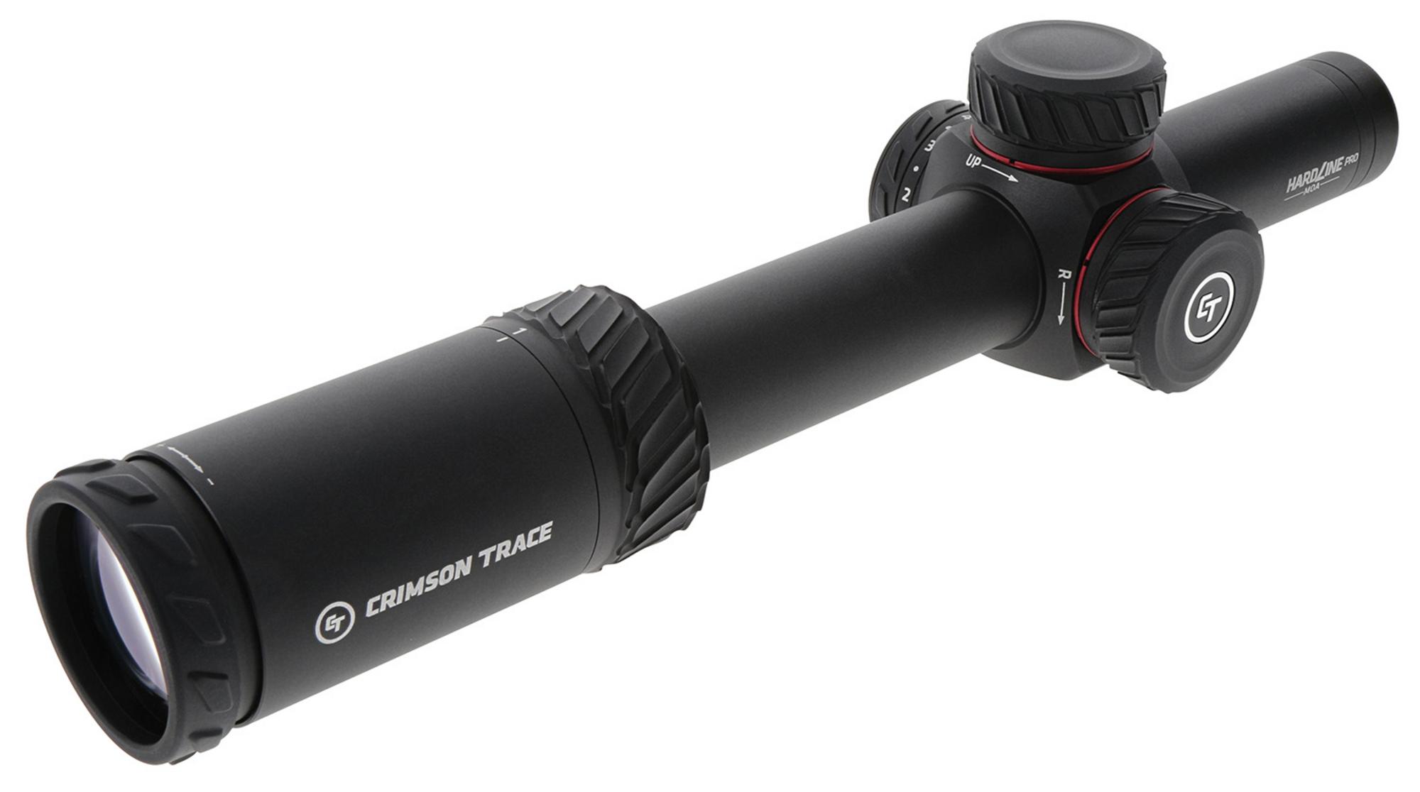 Crimson Trace Hardline Rifle Scope 0101100, 1-6x, 24mm Obj, 30mm Tube, Black, Illuminated Competition Reticle