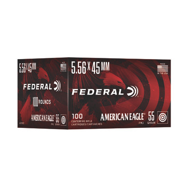 Federal American Eagle 5.56 NATO Ammo 55gr FMJ-BT 100rd Box - 100 Rounds per Box