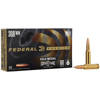 Federal Gold Medal 308 Winchester 168 Grain Open Tip Match - 20 Round Box