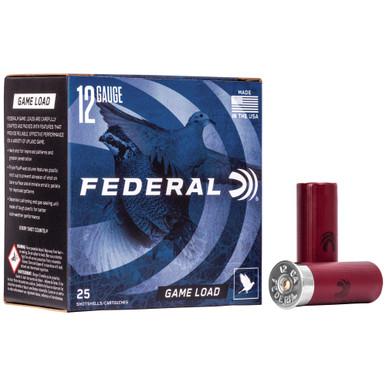 Federal Game Load 12 Gauge 2.75" #8 3.25 Dram 1oz Shotshell - 25 Round Box