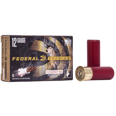 Federal Premium FLITECONTROL WAD 12 Gauge 2.75" 00 Buck - Buckshot 9 Pellets, 5 Round Box