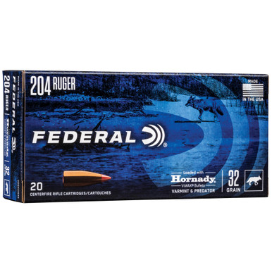 Federal Varmint and Predator V-Max 204 Ruger 32 Grain - 20 Round Box
