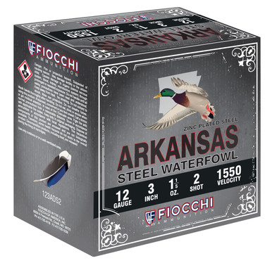 Fiocchi 12 Gauge Arkansas Steel Water Fowl Ammunition FI123ADS2CASE 3" 1-1/5 oz #2 Shot CASE 250 Rounds