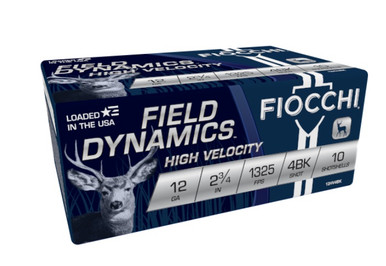 Fiocchi 12 Gauge Ammunition FI12HV4BK 2-3/4" 27 Pellet 4 Buck 10 Rounds
