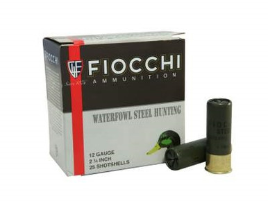 Fiocchi 12 Gauge Ammunition 2-3/4" 1-1/8oz #6 Steel Shot 1375 FPS CASE 250 rounds